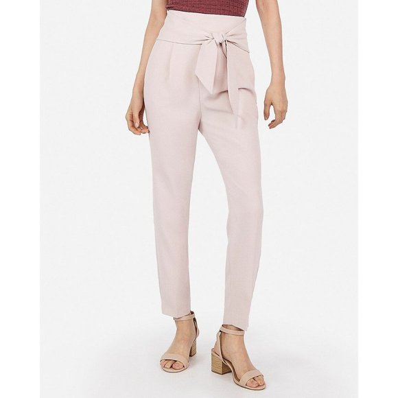 Express high waisted sash tie ankle pant